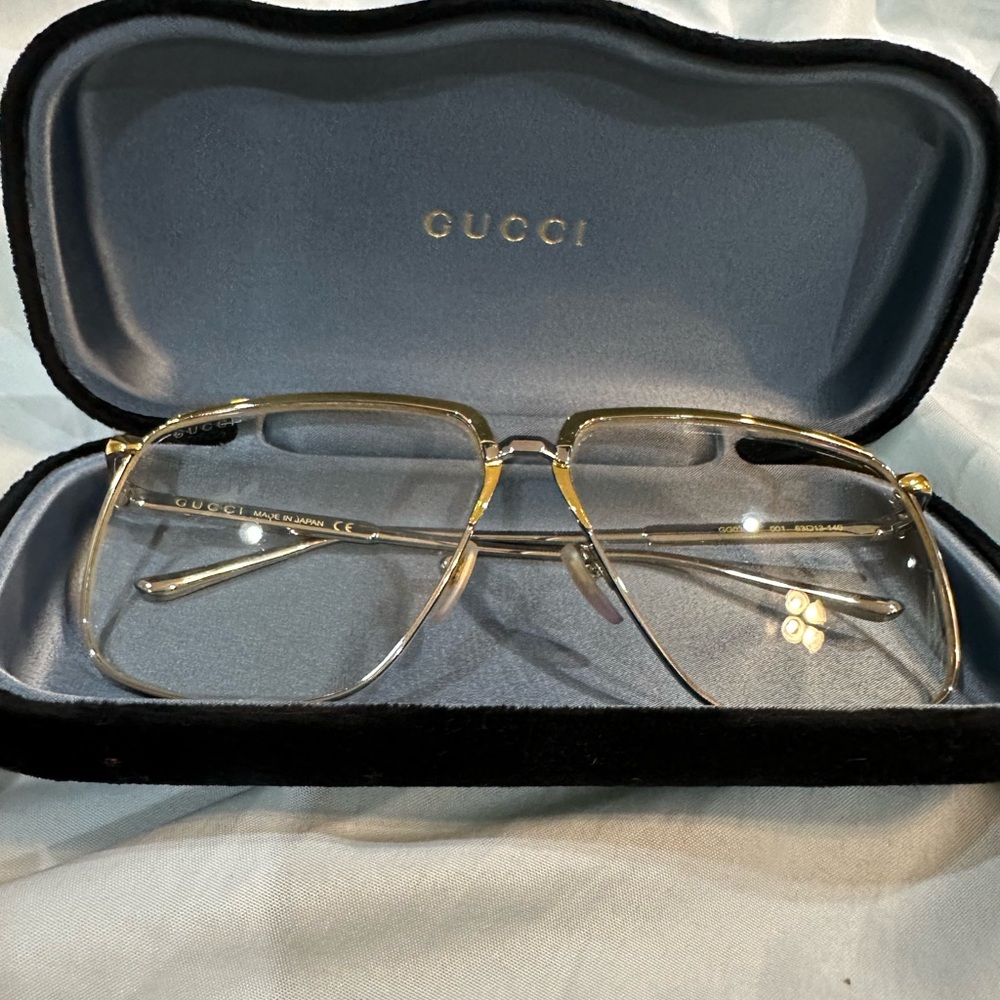 Gucci Men's Gold Frame Glasses